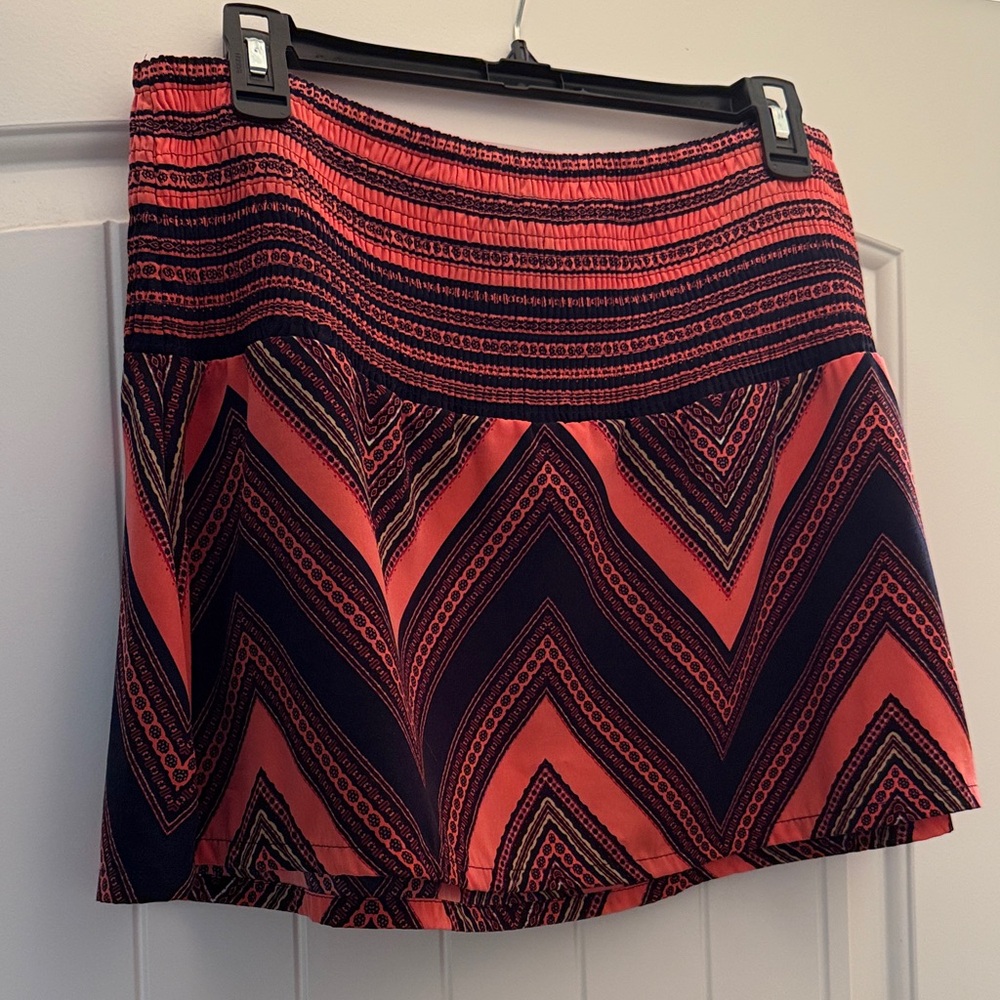 Stylish Women's Chevron Skirt - pink and navy